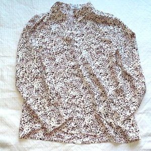 Express Patterned Button Down Blouse